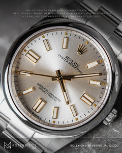 Rolex Oyster Perpetual 41mm Silver Gold Oyster Watch 124300