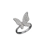 Load image into Gallery viewer, 18K White Gold Butterfly Diamond Ring

