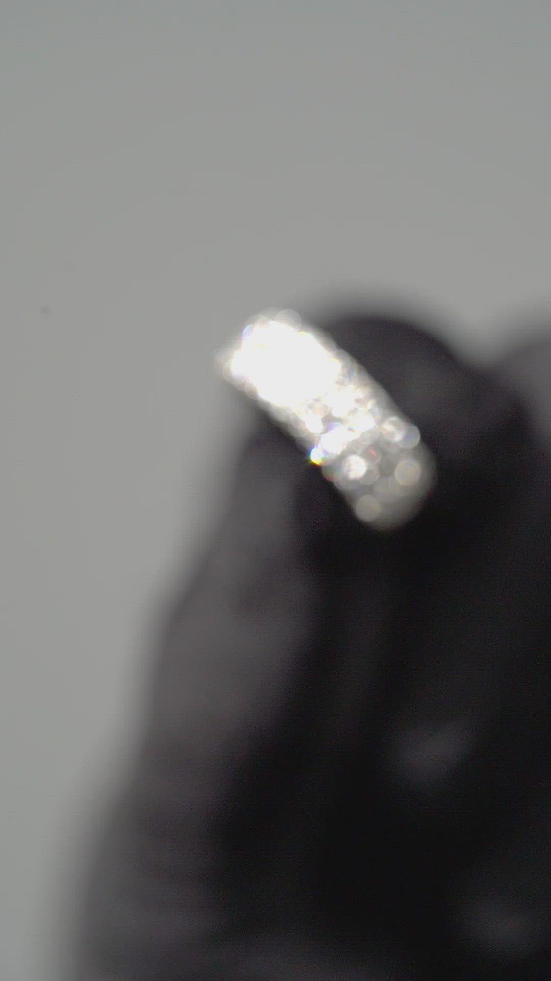 Three Row Diamond Ring 18K White Gold