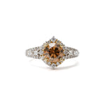Load image into Gallery viewer, 18K White Gold Fancy Color Diamond Ring with Custom Halo
