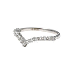 Load image into Gallery viewer, 18K White Gold V Shape Diamond Ring Sidestones : 0.225ct
