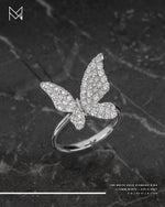 Load image into Gallery viewer, 18K White Gold Butterfly Diamond Ring
