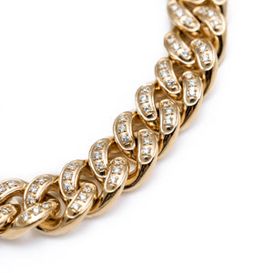 14K Gold Cuban Link Diamond Bracelet (1.40CT)