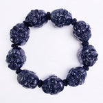 Load image into Gallery viewer, 18 Buddha Black Jadeite Jade Bracelet
