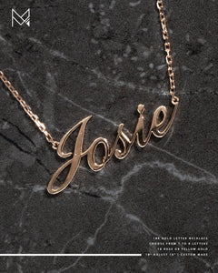 Custom 18K Rose Gold Letter Necklace