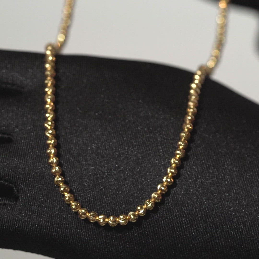 18K Gold Solid Ball Chain