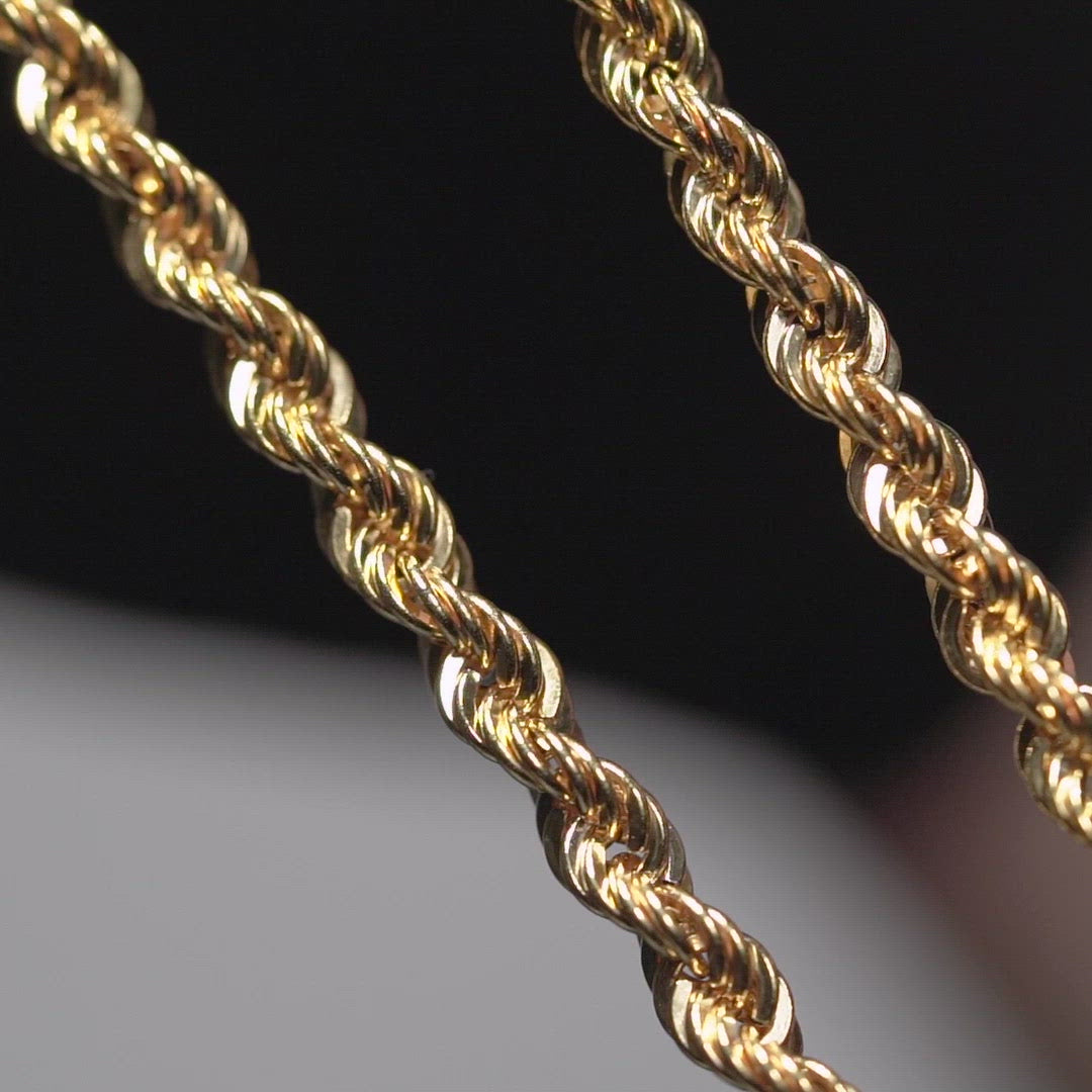 18K Yellow Gold Rope (Hollow) Necklace