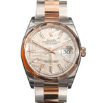 Load image into Gallery viewer, Rolex Datejust 18k Rose Gold Silver Palm Dial 126201
