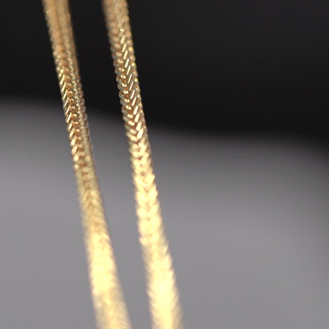 18K Yellow Gold Square Wheat Chain