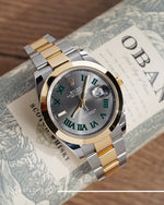 Load image into Gallery viewer, Rolex Datejust 2-Tone Wimbledon Grey Roman Dial 126303
