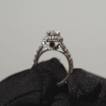 Load and play video in Gallery viewer, 18K White Gold 1CT Pear Shape Diamond Ring with Custom Halo
