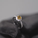 Load and play video in Gallery viewer, 18K White Gold Hexagon Shape Fancy Color Diamond Ring
