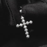 Load and play video in Gallery viewer, 18K White Gold Diamond Cross Pendant (Large)
