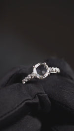 Load and play video in Gallery viewer, Rose Cut Diamond Ring 18K White Gold
