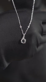 Load and play video in Gallery viewer, Rose Cut Diamond Necklace 18K White Gold
