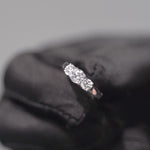 Load and play video in Gallery viewer, 18K White Gold Three Stone Diamond Ring
